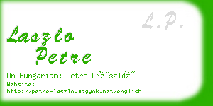 laszlo petre business card